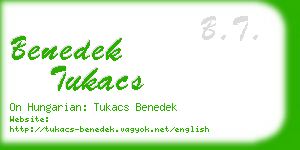 benedek tukacs business card